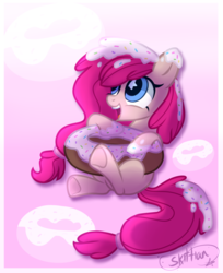 Size: 1024x1252 | Tagged: safe, artist:sugguk, oc, oc only, oc:sugar sprinkles, bread, donut, food, frosting, solo, tiny ponies