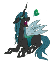 Size: 1024x1174 | Tagged: safe, artist:dietzombiebait, queen chrysalis, changeling, changeling queen, g4, crying, female, solo, watermark