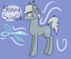 Size: 3000x2500 | Tagged: safe, artist:tobisio, oc, oc only, oc:shining scissors, cutie mark, high res, offspring, parent:silver spoon, parent:snips, parents:silversnips, simple background