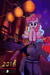 Size: 4724x7086 | Tagged: safe, artist:you have no idea, pinkie pie, g4, absurd resolution, chinese new year, crossover, gintama, heroes of the storm, sakata gintoki, trace