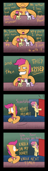 Size: 1400x4956 | Tagged: safe, artist:lamia, apple bloom, dizzy twister, orange swirl, scootaloo, sweetie belle, g4, :o, and then they all kissed, boop, caught, comic, derp, doll, faic, female, frown, grin, hoof hold, lesbian, me gusta, noseboop, now kiss, open mouth, scootaloo's parents, ship:sweetiebloom, shipper on deck, shipping, smiling, smirk, spaceballs the tag, toy, wide eyes, wishful thinking