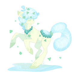 Size: 1024x1024 | Tagged: safe, artist:rannarbananar, oc, oc only, oc:clover puddle, original species, pond pony, solo