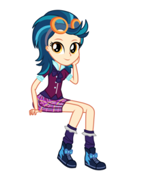 Size: 2500x3000 | Tagged: safe, artist:mixiepie, indigo zap, equestria girls, g4, my little pony equestria girls: friendship games, clothes, commission, crystal prep academy uniform, cute, female, high res, looking at you, school uniform, simple background, smiling, solo, transparent background, zapabetes