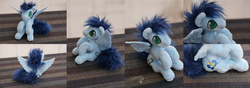 Size: 1024x362 | Tagged: safe, artist:essorille, soarin', pony, g4, backwards cutie mark, customized toy, irl, photo, plushie