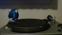 Size: 768x432 | Tagged: safe, artist:amber-rosin, dj pon-3, vinyl scratch, g4, animated, figure, funko, funko pop!, i regret nothing, irl, loop, perfect loop, photo, record player, solo, spinning, toy, turntable, turntable pony, you spin me right round