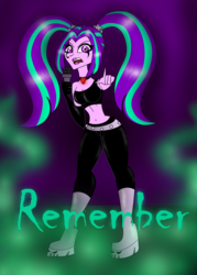 Size: 1560x2184 | Tagged: safe, artist:purfectprincessgirl, aria blaze, equestria girls, g4, belly button, clothes, cosplay, costume, danny phantom, ember mclain, female, midriff, solo