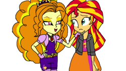 Size: 1920x1081 | Tagged: safe, artist:ktd1993, adagio dazzle, sunset shimmer, equestria girls, g4, .psd available, female, lesbian, ship:sunsagio, shipping, simple background, transparent background