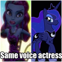 Size: 1280x1280 | Tagged: source needed, safe, princess luna, g4, critical research failure, exploitable meme, lies, meme, monster high, posea reef, same voice actor, wrong