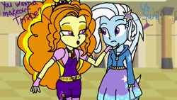 Size: 1191x671 | Tagged: safe, artist:ktd1993, adagio dazzle, trixie, equestria girls, g4, duo, female, lesbian, ship:triagio, shipping