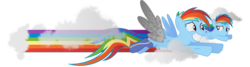 Size: 7420x2000 | Tagged: dead source, safe, artist:shadowglider2236, rainbow dash, pegasus, pony, g4, alternate timeline, amputee, apocalypse dash, augmented, crystal war timeline, double rainbow, filly, prosthetic limb, prosthetic wing, prosthetics, self ponidox, simple background, this will end in timeline distortion, time paradox, transparent background, vector