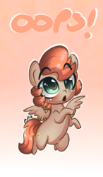 Size: 252x432 | Tagged: safe, artist:pega-pony-art, oc, oc only, pegasus, pony, chibi, oops, solo