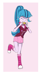 Size: 1500x2665 | Tagged: safe, artist:hunternif, sonata dusk, human, equestria girls, g4, 30 minute art challenge, eating, female, food, human coloration, solo, sonataco, style emulation, taco, that girl sure loves tacos, that siren sure does love tacos