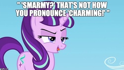 Size: 800x450 | Tagged: safe, starlight glimmer, g4, the cutie re-mark, image macro, meme, raised eyebrow