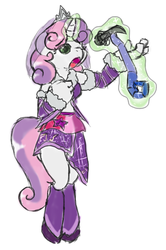 Size: 700x1057 | Tagged: safe, artist:brownie-bytes, sweetie belle, anthro, g4, clothes, crossover, female, final fantasy, solo