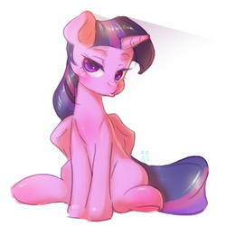 Size: 1500x1500 | Tagged: safe, artist:mrs1989, twilight sparkle, alicorn, pony, g4, female, mare, pouting, simple background, sitting, solo, twilight sparkle (alicorn), white background