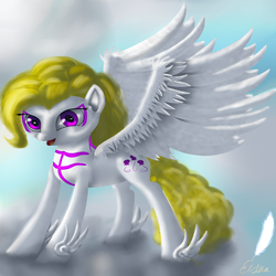 Size: 3000x3000 | Tagged: safe, artist:flutterwry, surprise, g1, g4, amaterasu, crossover, female, g1 to g4, generation leap, okami, solo