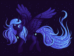 Size: 1000x750 | Tagged: safe, artist:dany-the-hell-fox, princess luna, alicorn, pony, g4, colored pupils, female, smiling, solo