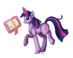 Size: 1300x1022 | Tagged: safe, artist:trunksi, twilight sparkle, g4, book, female, magic, solo