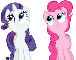 Size: 4000x3147 | Tagged: safe, artist:likonan, pinkie pie, rarity, g4, read it and weep, looking up, simple background, transparent background, vector