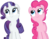 Size: 4000x3147 | Tagged: safe, artist:likonan, pinkie pie, rarity, earth pony, pony, unicorn, g4, my little pony: friendship is magic, read it and weep, season 2, cute, diapinkes, duo, duo female, female, horn, looking up, mare, raribetes, simple background, transparent background, vector