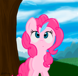 Size: 3088x3000 | Tagged: safe, artist:godoffury, pinkie pie, g4, feather, female, high res, solo