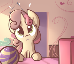Size: 1150x1000 | Tagged: safe, artist:spikedmauler, sweetie belle, pony, unicorn, g4, computer, female, go ask sweetie belle, room, solo, surprised
