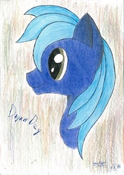 Size: 370x523 | Tagged: safe, oc, oc only, oc:dayandey, earth pony, pony, blue, drawing, math, solo, traditional art