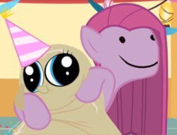 Size: 711x544 | Tagged: safe, madame leflour, pinkie pie, g4, face swap, flour sack, meme, pinkamena diane pie