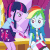 Size: 432x432 | Tagged: safe, screencap, rainbow dash, twilight sparkle, equestria girls, g4, my little pony equestria girls, animated, bowtie, bracelet, brushing, carousel boutique, clothes, cropped, cute, dashabetes, embarrassed, female, jewelry, mirror, nervous, shy, skirt, this is our big night, twilight sparkle (alicorn), wristband