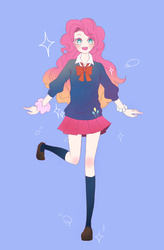 Size: 789x1200 | Tagged: safe, artist:saiduki, pinkie pie, human, g4, female, humanized, pixiv, solo