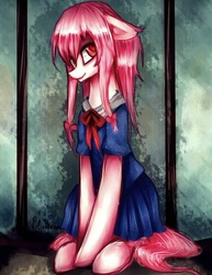 Size: 400x518 | Tagged: safe, artist:liliumena, pony, crossover, female, mare, mirai nikki, ponified, solo, yuno gasai