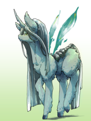 Size: 910x1202 | Tagged: safe, artist:toki, queen chrysalis, changeling, changeling queen, g4, female, fluffy, solo