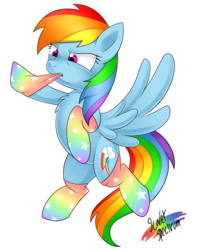 Size: 2629x3300 | Tagged: safe, artist:scarlet-spectrum, rainbow dash, pegasus, pony, g4, chest fluff, clothes, cute, dashabetes, female, high res, mare, mouth hold, rainbow socks, simple background, socks, solo, striped socks, transparent background