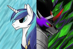 Size: 1280x853 | Tagged: safe, artist:thegr8mc, king sombra, shining armor, g4