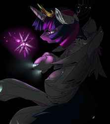 Size: 1900x2137 | Tagged: safe, artist:violise, twilight sparkle, alicorn, android, pony, g4, crying, female, mare, solo, twilight sparkle (alicorn)