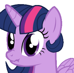 Size: 500x493 | Tagged: safe, artist:camtwo, derpibooru exclusive, twilight sparkle, alicorn, pony, g4, alternate hairstyle, animated, double rainboom puppet, female, folded wings, mare, scrunchy face, simple background, solo, transparent background, twilight sparkle (alicorn), vibrating, wings