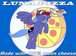 Size: 395x296 | Tagged: safe, princess luna, pizza pony, g4, delivery, food, meme, needs more jpeg, pizza, round pizza