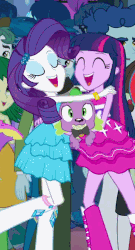 Size: 350x650 | Tagged: safe, screencap, aqua blossom, captain planet, curly winds, micro chips, rarity, scott green, some blue guy, spike, sweet leaf, thunderbass, twilight sparkle, alicorn, dog, human, equestria girls, g4, my little pony equestria girls, animated, boots, cropped, fall formal, fall formal outfits, high heel boots, hug, loop, raised leg, spike the dog, twilight ball dress, twilight sparkle (alicorn)