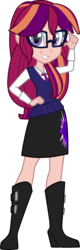 Size: 933x2909 | Tagged: safe, artist:namyg, oc, oc only, oc:violet sunrise, equestria girls, g4, magical lesbian spawn, offspring, parent:sci-twi, parent:sunset shimmer, parents:scitwishimmer, simple background, solo, transparent background