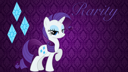 Size: 1366x768 | Tagged: safe, artist:desuria, rarity, g4, cutie mark, pose, vector, wallpaper