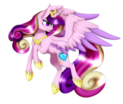 Size: 2600x2200 | Tagged: safe, artist:immagoddampony, artist:ohhoneybee, princess cadance, g4, collaboration, female, flying, high res, simple background, solo, transparent background