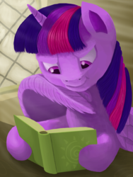 Size: 1500x2000 | Tagged: safe, artist:frenkieart, twilight sparkle, alicorn, pony, g4, book, female, mare, reading, solo, twilight sparkle (alicorn), wing hands