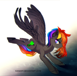 Size: 1000x984 | Tagged: safe, artist:ka-samy, oc, oc only, oc:charmers, pegasus, pony, rainbow hair, solo