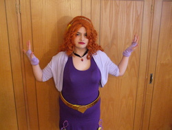 Size: 3488x2616 | Tagged: safe, artist:blazingdazzlingdusk, adagio dazzle, human, equestria girls, g4, my little pony equestria girls: rainbow rocks, clothes, cosplay, costume, female, high res, irl, irl human, microphone, photo, pose