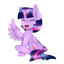 Size: 3000x3000 | Tagged: safe, artist:itsizzybel, twilight sparkle, alicorn, pony, g4, eyes closed, female, happy, high res, mare, simple background, smiling, solo, transparent background, twilight sparkle (alicorn)