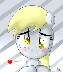 Size: 1400x1600 | Tagged: safe, artist:graytyphoon, derpy hooves, pegasus, pony, g4, blushing, female, looking at you, mare, solo