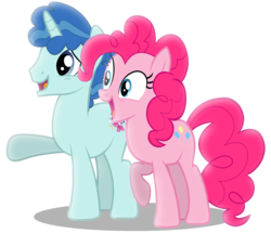 Size: 5000x4300 | Tagged: safe, artist:graytyphoon, party favor, pinkie pie, earth pony, pony, unicorn, g4, absurd resolution, duo, duo male and female, female, male, mare, open mouth, simple background, stallion, transparent background