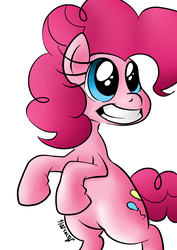 Size: 826x1169 | Tagged: safe, artist:darkhestur, pinkie pie, earth pony, pony, g4, big eyes, big smile, color, female, rearing, simple background, solo, white background