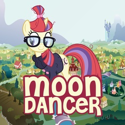 Size: 5000x5000 | Tagged: safe, artist:1nsp1r, moondancer, pony, unicorn, g4, absurd resolution, canterlot, clothes, female, giant pony, giant unicorn, giantess, glasses, macro, mare, mega/giant moondancer, ponyville, solo