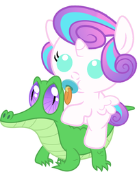 Size: 786x967 | Tagged: safe, artist:red4567, gummy, princess flurry heart, pony, g4, season 6, alternate design, baby, baby pony, cute, flurry heart riding gummy, flurrybetes, pacifier, ponies riding gators, recolor, riding, weapons-grade cute